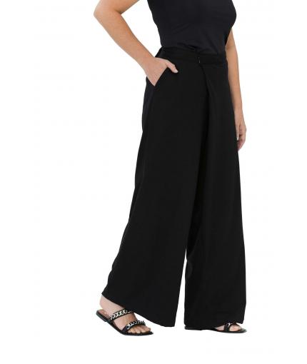 Cotton-jersey trousers with asymmetrical waist