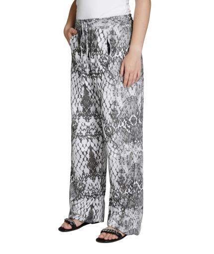 Knit trousers with python print