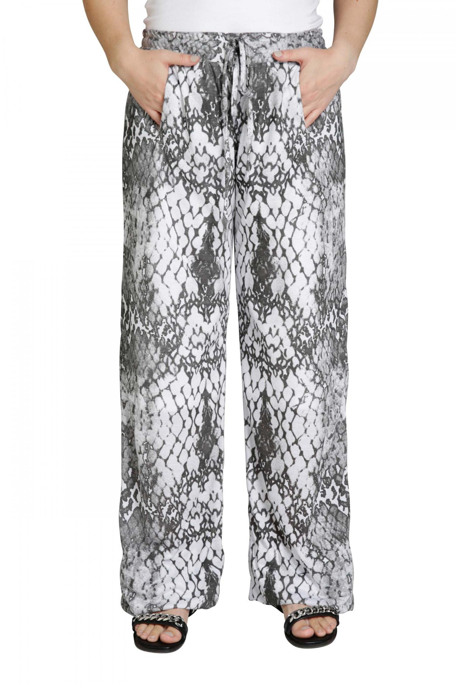 Knit trousers with python print